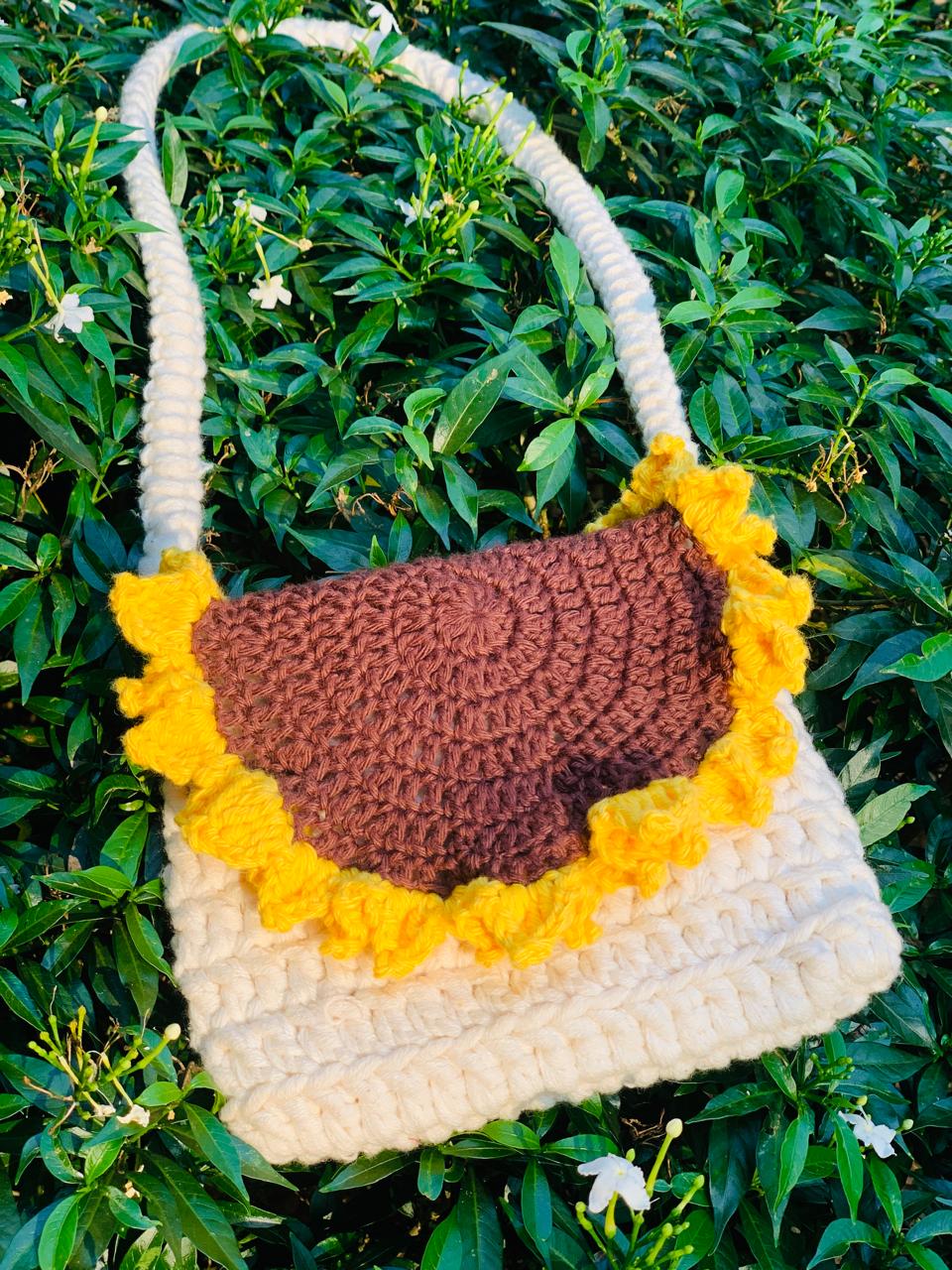 Sunflower Crochet Sling Bag